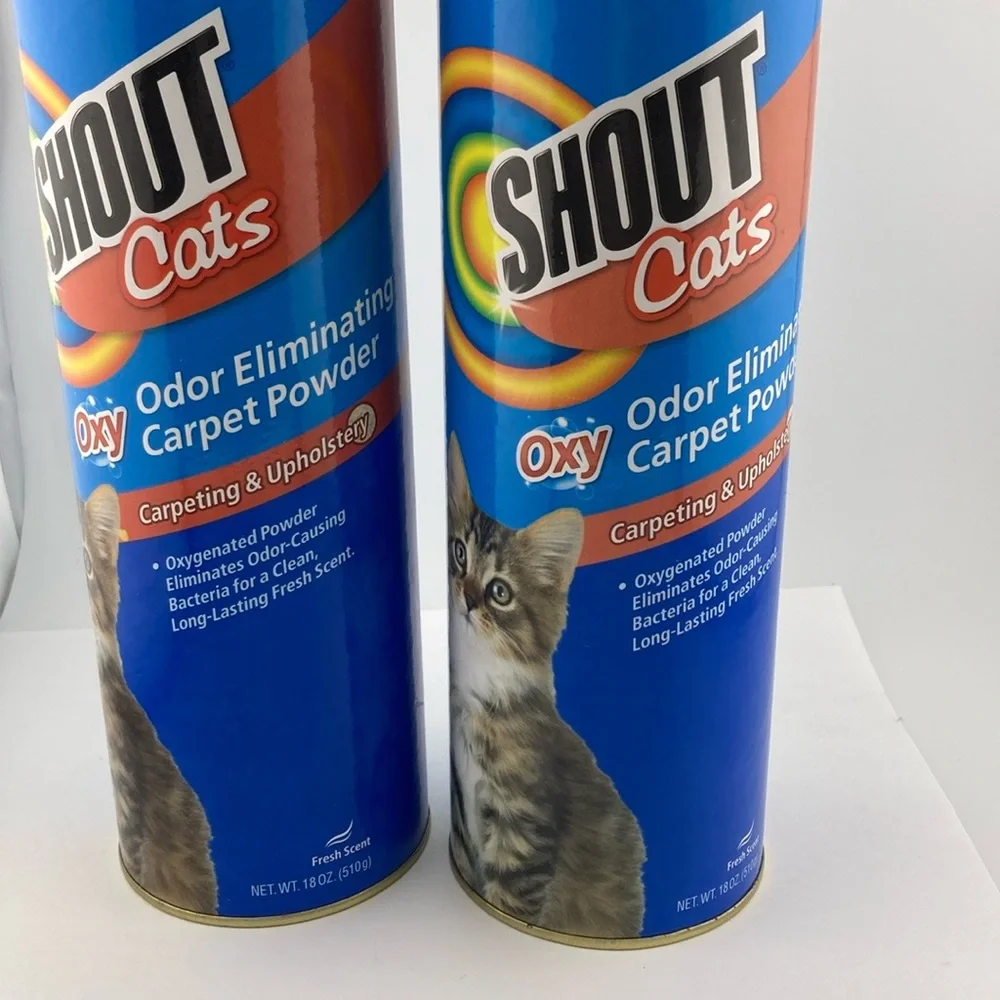 2) Shout Cats Oxy Odor Eliminating Carpet Powder Fresh Scent 18oz